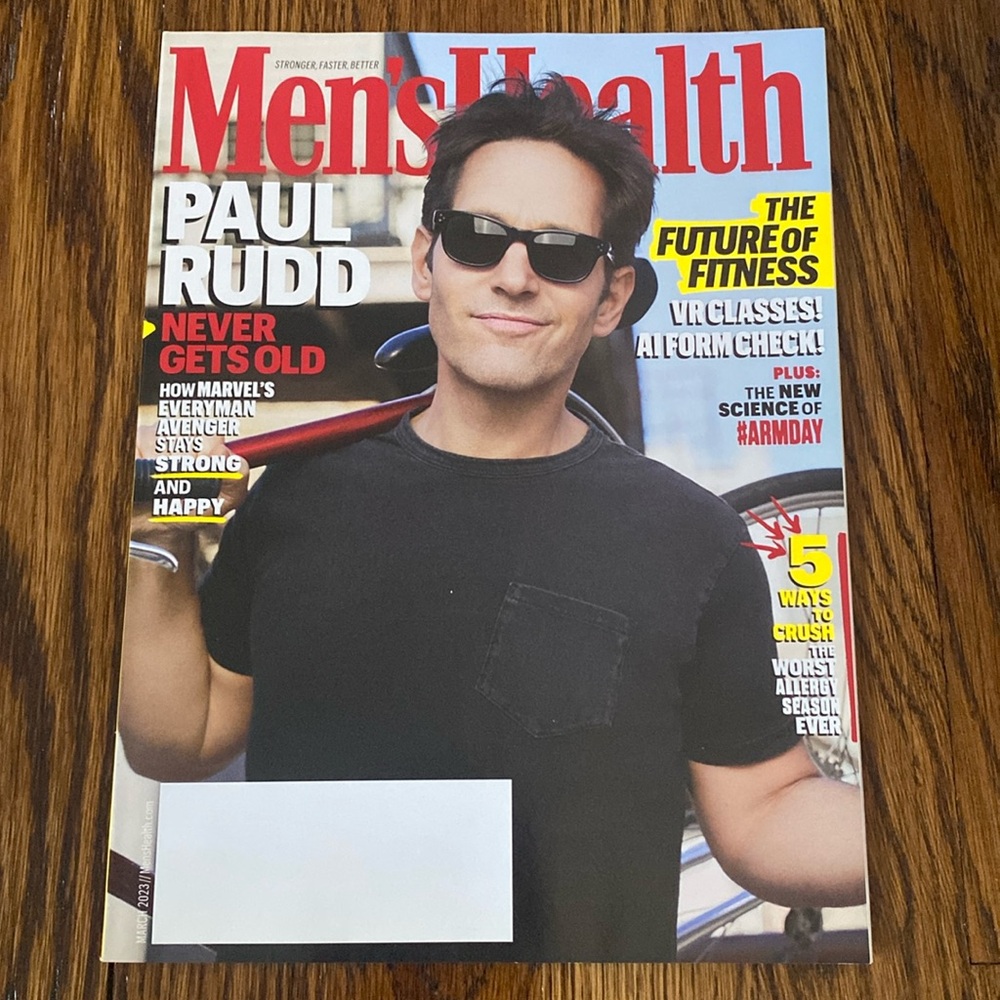 Men’s Health Magazine - March 2023 - Paul Rudd      marvel fitness diet exercise